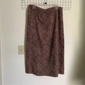 Norton McNaughton Brown Patterned Midi Skirt